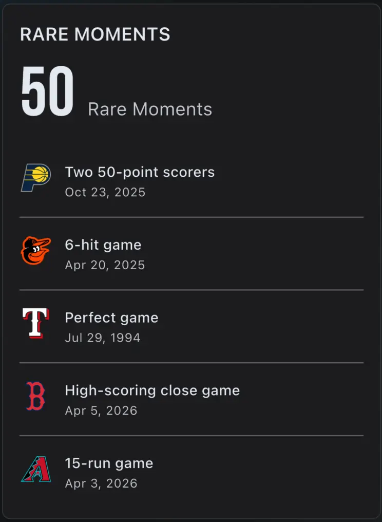 Milestones and rare moments witnessed live